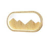 Kitchen Faucet Creative Geometric Lights Nordic Dimmable LED Fixture Indoor Wood Grain Metal Wall Lamp for Bedside Hallway(Rectangular)
