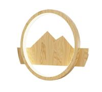 Kitchen Faucet Creative Geometric Lights Nordic Dimmable LED Fixture Indoor Wood Grain Metal Wall Lamp for Bedside Hallway(Round)
