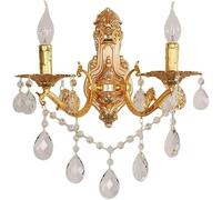 Kitchen Faucet Creative Living Room Wall Lamp Zinc Alloy Candle Crystal Wall Light Apply to in Front of The Mirrorbedside Corridor Decorative Wall Lamps(2 Lights)