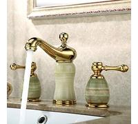 Kitchen Faucet d Double Handle Split Mixer Tap Soft Basin Tap with Cold & Hot Water Three Hole Shower Fixture for Bathroom Sink