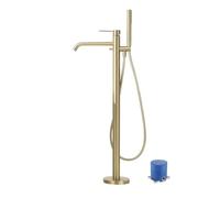 Kitchen Faucet Freestanding Bathtub Faucet, Floor Mount Tub Faucet, Tub Filler, High Flow Bath Shower Faucets, with Hand Shower, 59A Brass, One Piece Casting (or Concealed Installation Optional)
