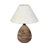 Kitchen Faucet Handcrafted Ceramic Table Lamp With Linen Shade Vintage Rustic Farmhouse 13 Inch For Bedroom Living Room Office Study And Dining Room Lighting