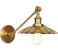 Kitchen Faucet Indoor Traditional Lamps Brass Finish Industrial Adjustable 20Cm E27 Light Retro Foldable Long Arm Wall Decor for Bedroom Bedside Reading