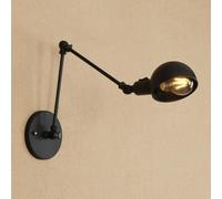 Kitchen Faucet Industrial Retro Bedside Wall Light Telescopic Adjustable Long Swing Arm Wall Lamps E27 Old-Fashioned Light Black Wrought Iron Sconces Lights for Loft Barn Farmhouse(40+40cm)