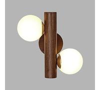 Kitchen Faucet Japanese-Style Walnut, Creative Spherical Glass Lampshade Sconces, Double-Headed Rotatable Lantern, G9 Source Wall Light, Bedroom Dining Room Wall-Mounted Lighting F