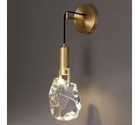 Kitchen Faucet Lamp Natural Crystal LED Copper Light Fixture Dimmable 3-Color Bedroom Bedside Sconce Indoor Semi-Flush Wall Mount Fixture,Pendant Lighting Ceiling