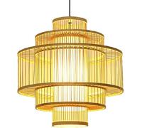 Kitchen Faucet Large Cage Lampshade Chandelier Style Handmade Hollow Hanging Lamp Rustic Wicker Woven Dining Table Ceiling Lamps Compatible with Living Room