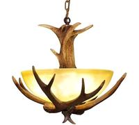 Kitchen Faucet LED Deer Antlers Large Chandelier V-intage Style Resins Lamp Fixture with E27 Grain Hanging Lights,Pendant Lighting Ceiling