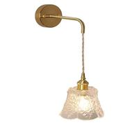 Kitchen Faucet Light Sconces V-intage Brass Glass, E27 Lamp Bedroom Retro Adjustable Rope, Antique Bedside Wall Rustic with Effect Deco Art, and Beautiful