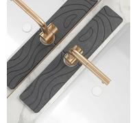 Kitchen Faucet Mat Sink Splash Guard - Quick Drying Diatomite Stone | Non-Slip Tray for Faucet Handle | Super Absorbent Counter Protector for Bathroom & Kitchen