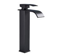 Kitchen Faucet Matte Black Basin Faucet Deck Mounted Single Lever Bathroom C Waterfall Brass Bathroom Tap Hot Cold Water Mixer T for Kitchen Sink Bar Farmhou