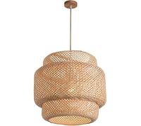 Kitchen Faucet Natural Wicker Chandelier Beige Rattan Basket Lamp Shade Boho Style Multi-Layer Handmade Cage Pendant Light - Hollow Woven Hanging Lamp,Pendant Lighting Ceiling