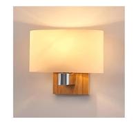 Kitchen Faucet Nordic Wood Glass Sconces Japandi Style Bedroom Bedside Wall Lights Minimalist Indoor Home Decor Lamp Fixture for Living Room Hallway Study(20cm)