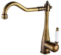 Kitchen Faucet Nostalgia Country House Kitchen Single Lever Sink Mixer Tap with Ceramic Handles Made of Brass 360° Swivel