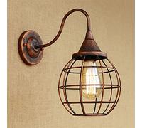 Kitchen Faucet Pendant Lighting Ceiling, European V-intage Iron Birdcage Light E27 1-Head Sconce Retro Hollow Metal Wall Lamp Industry Lantern Compatible with Living Room Clubhouse Hostel