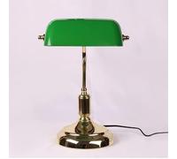 Kitchen Faucet Plating V-intage Desk Lamp/Table Light/Bedside Study Office Banker's Lamp with Black Glass Shade,Hardware Base and Pull Switch,Chandelier