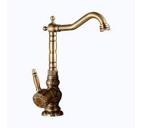 Kitchen Faucet Retro,Single Handle,Vintage Brass Sink, Bathroom Hole,Tall,Antique D(Antique D)