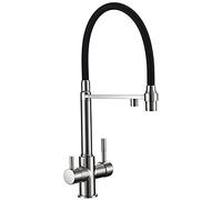 Kitchen Faucet, Reverse Osmosis Tri Flow 3-in-1 Faucet 3 Way Water Filter Kitchen Tap in Stainless Steel