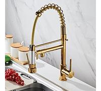 Kitchen Faucet Rose Gold Spring Pull Down Sink Faucet 2 Functions Stream Spray Faucets Crane Black Hot Cold Water Mixer Kitchen Taps Gold_China
