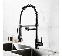 Kitchen Faucet Rose Gold Spring Pull Down Sink Faucet 2 Functions Stream Spray Faucets Crane Black Hot Cold Water Mixer Kitchen Taps Black_China
