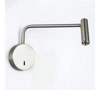 Kitchen Faucet Rotatable Adjustable Wall, Industrial Metal Swing Arm Wall Lamp with Switch, Daylight Spotlight Reading Light Fixture for Headboard, Bedside Wall Mount Light for Bedroom(Sand Nickel)
