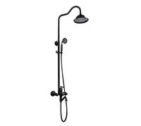 Kitchen Faucet Shower System The All Metal Shower Faucet Water Rain Mixer Shower Combo Set Wall Mounted Rainfall Shower Head System Adjustable Slide Bar 3- Function Matte Black