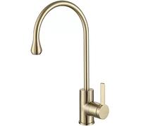 Kitchen Faucet Single Handle High Arc Kitchen Sink Faucet Deck Mounted Hot and Cold Water Kitchen Faucets Commercial Modern Brass Sink Taps Brushed Gold Interesting
