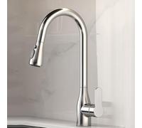 Kitchen Faucet, Single Handle Mixer Tap, Hot & Cold Water, 3-Function Spray, Brushed Nickel, Multifunctional Sink Faucet, Modern Design for Kitchen Sink
