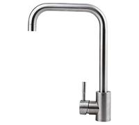 Kitchen Faucet, Single-Handle Stainless Steel Hot and Cold Water Mixer Tap, 360°Rotation Kitchen Vegetable Bowl Sink Faucet, ed Nickel,A