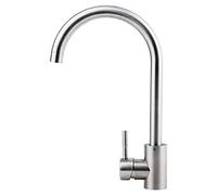 Kitchen Faucet, Single-Handle Stainless Steel Hot and Cold Water Mixer Tap, 360°Rotation Vegetable Bowl Sink, Brushed Nickel,A(B)