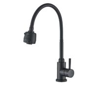 Kitchen Faucet Single Handles 360° Rotation Sink Mixer Tap Wall Mounted Swivel Spout Spring Pull Down Faucets,Black