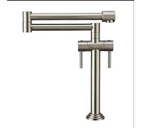 Kitchen Faucet Solid Brass Crane for Kitchen Deck Mounted Sink Mixer Foldable Nickel Brushed/Gold/Chrome/ORB/Black,Nickel
