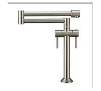 Kitchen Faucet Solid Brass Crane for Kitchen Deck Mounted Sink Mixer Foldable Nickel Brushed/Gold/Chrome/ORB/Black(Nickel)