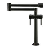 Kitchen Faucet Solid Brass Crane for Kitchen Deck Mounted Sink Mixer Foldable Nickel Brushed/Gold/Chrome/ORB/Black,Black