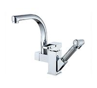 Kitchen Faucet, Spray Gun Can 360°Rotation 1.2M Pull-Out Sink, Single Handle Hot and Cold Water Mixer Tap, All-Copper Body, Double Outlet Mode