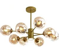Kitchen Faucet Sputnik Magic Bean Molecular Mid Century During Light Fixture Kitchen Island-Black and Brown Lampshade 6 Light,Led Chandelier Lights