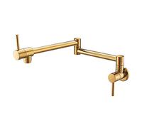 Kitchen Faucet, Swivel Double Handle Wall Mounted Pot Filler Sink Mixer, High Quality for Cooking Needs