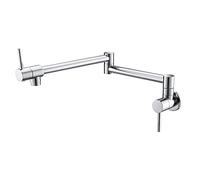 Kitchen Faucet, Swivel Mixer Tap, Dual Joint Single Cold Water Brass Tap, Foldable Double Handle for Modern Kitchens