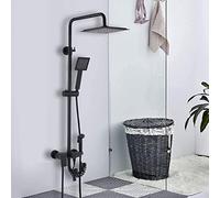 Kitchen Faucet Thermostatic Mixer Shower Set Shower Head and Hand Held Shower System 40°C Mixer Shower Thermostatic 3-Function Handheld Shower Square Shower Mixer Shower System shower mixer Black