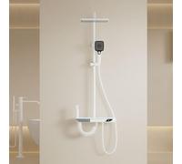 Kitchen Faucet Thermostatic Shower System, 5 Functions Exposed Shower Head Set, Waist Massage, Digital Display, Piano Key, 30x20cm Rainfall Shower Faucet Sets Complete Handheld, Spray, Tub Faucet