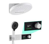 Kitchen Faucet Thermostatic Shower System, BS0408 Wall Mounted Shower Head Set, Digital Display, Piano Key, 12in/32cm Rain, Waterfall Shower Faucet Sets Complete Handheld, 59A Brass Valve Included