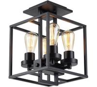 Kitchen Faucet Traditional Semi Flush Mount Fittings ，Farmhouse Black Chandelier 4 Light,Rustic Style Pendant Light Compatible,Pendant Lighting Ceiling
