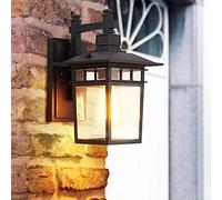 Kitchen Faucet V-intage Outdoor Waterproof Aluminum Glass LED Lamp Sconce Antique Villa Door Hall Garden Patio E27 Light Home Decor Wall Lamp,Pendant Lighting Ceiling, Black