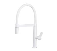 Kitchen Faucet White Universal Pipe Cold and Hot Single Lever Mixer Single Hole Brass Kitchen Faucet,