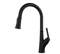 Kitchen Faucet with Pull Down Sprayer Black Brass Hot and Cold Telescopic Rotatable Multifunctional Faucets for Kitchen Sinks