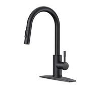 Kitchen Faucet with Pull Down Sprayer, Brushed Nickel High Arc Modern Classic Sink Faucet Stainless Steel with Deck Plate Fit for 1 or 3 Hole for Pot Filler Bar Farmhouse Laundry Rv