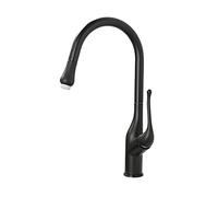 Kitchen Faucet with Pull Down Sprayer Commercial Kitchen Sink Faucet Pull Out Kitchen Faucets Hot and Cold Water Deck Mounted Stainless Steel Sink Tap,Black