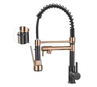 Kitchen Faucet with Pull Down Sprayer High Arc Single Handle Spring Kitchen Sink Faucet,Black Rose Gold
