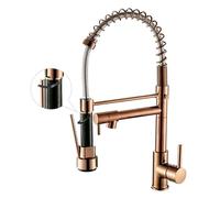 Kitchen Faucet with Pull Down Sprayer High Arc Single Handle Spring Kitchen Sink Faucet,Rose Gold
