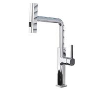 Kitchen Faucet with Pull Down Sprayer,LED Temperature Display Kitchen Faucet with 3-Function,Waterfall Rainfall Brass Single Handle Kitchen Sink Taps,White